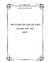 Đề cương ôn tập Giữa kì 1 Toán 7 năm 2025–2026 trường THCS Tô Hoàng (Hà Nội)